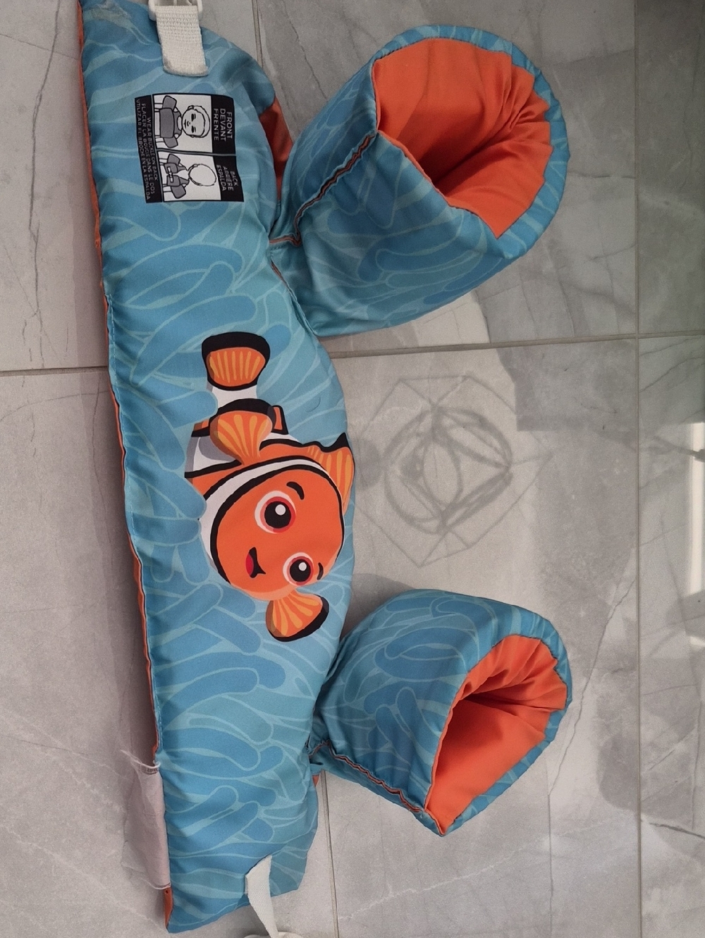 Kids Float Swim Vest with Clownfish Graphic - Blue & Orange